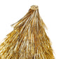Set of four Golden Girl mini gold fringe party hats from Packed Party, featuring shiny gold fabric and festive fringe details.