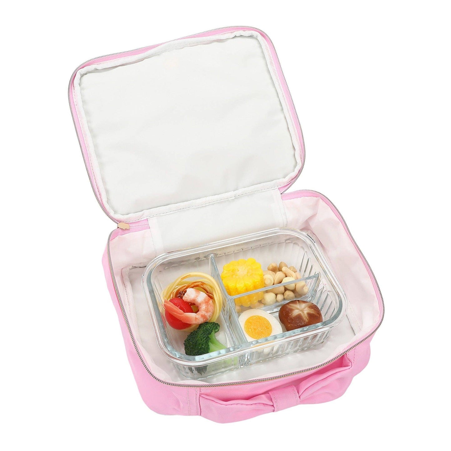 Taylor Quilted Confetti Hearts insulated lunchbox by Packed Party with colorful heart patterns and quilted fabric design.