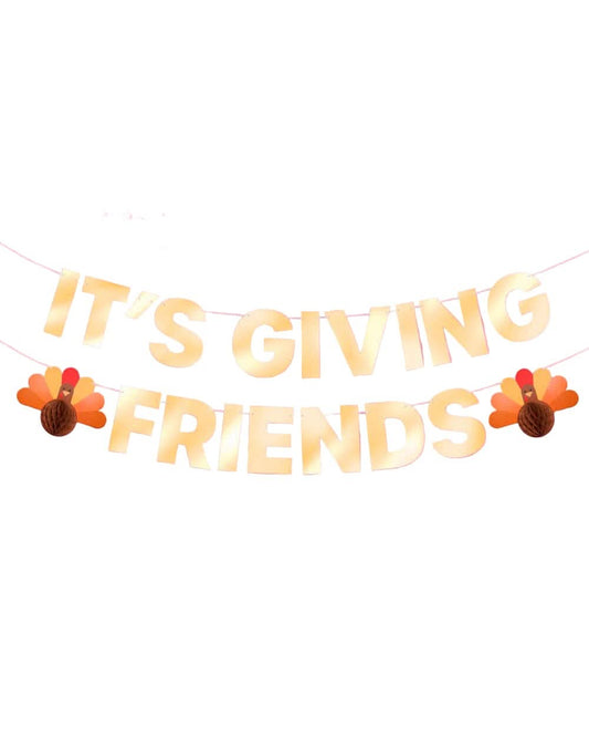It's Giving Friends Banner | 3D paper 5' Thanksgiving decor
