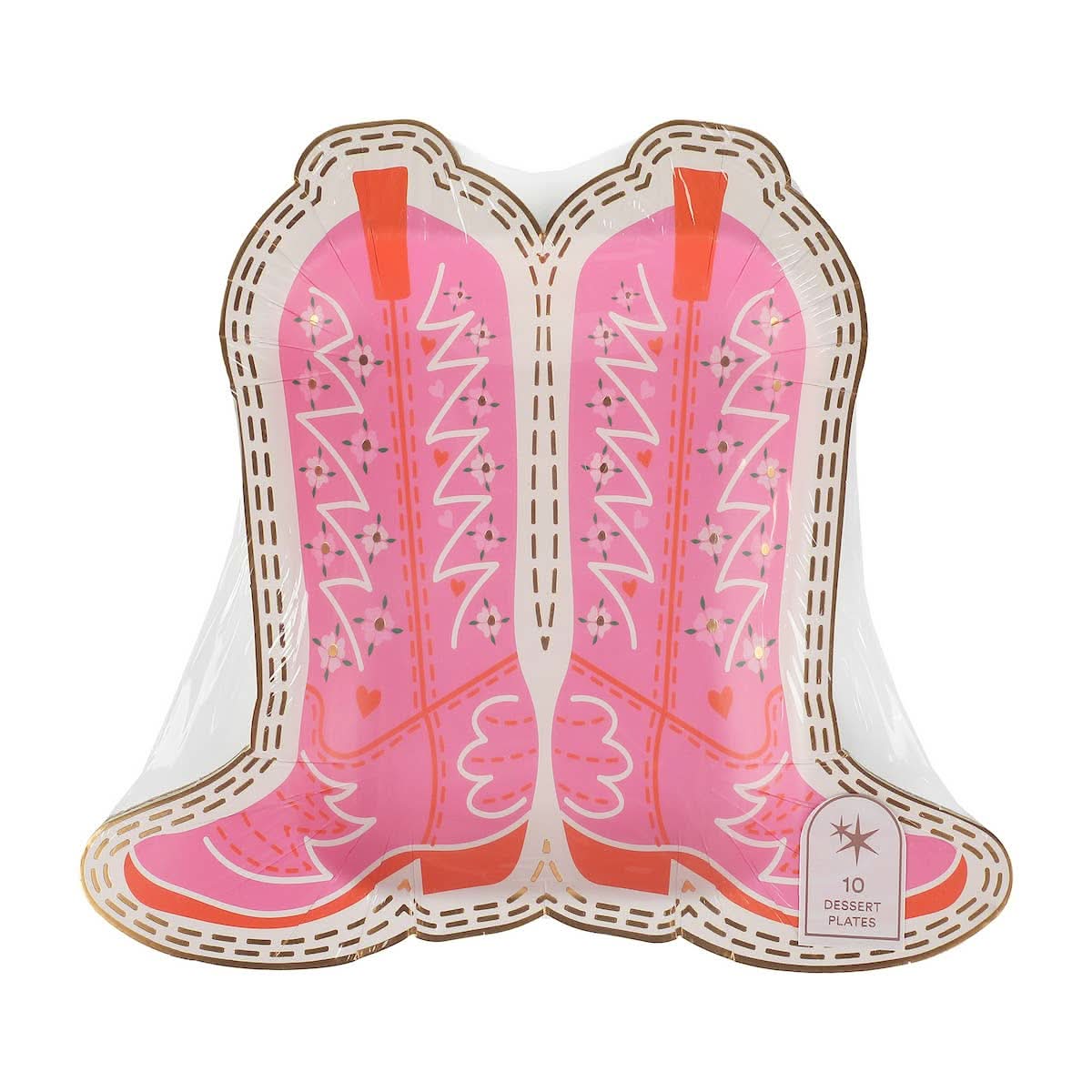 Boot Scoot Blooms Cowboy Boot Dessert Plate Set - Porcupine Paper Co.