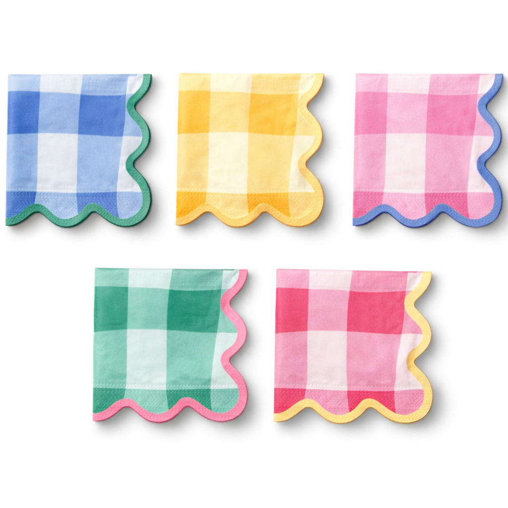 Colowave Gingham Cocktail Napkin (20 ct) - Porcupine Paper Co.