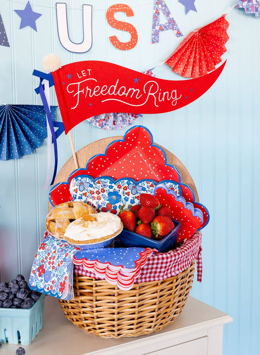 Americana Polka Dot Cocktail Napkin Set | 24 count