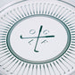 Set of 8 Gatherings by Curated Paperie 8.5-inch golf-themed dessert plates with green and white design for parties.
