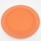 Orange Basketweave Dinner Plates | Set of 8