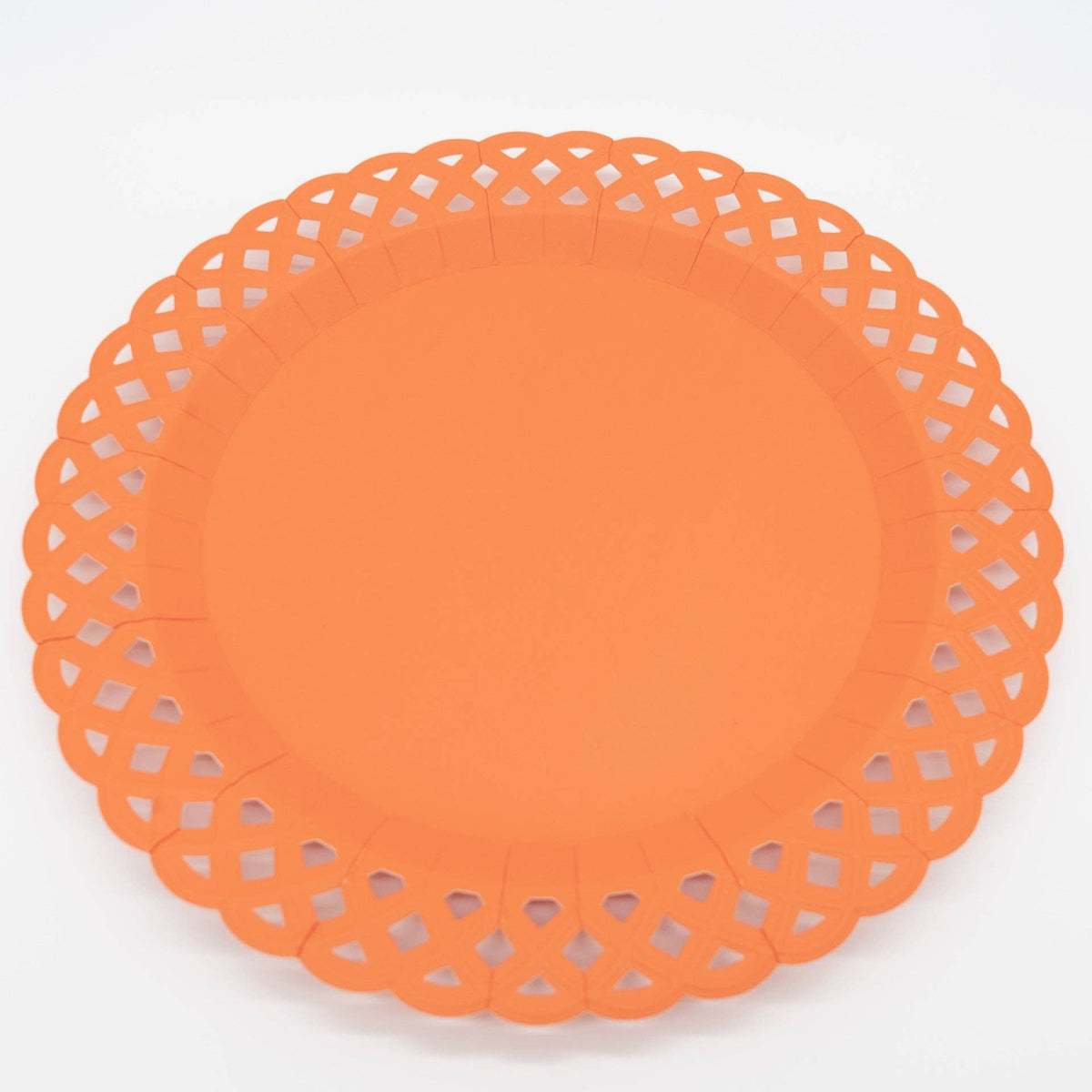 Orange Basketweave Dinner Plates | Set of 8