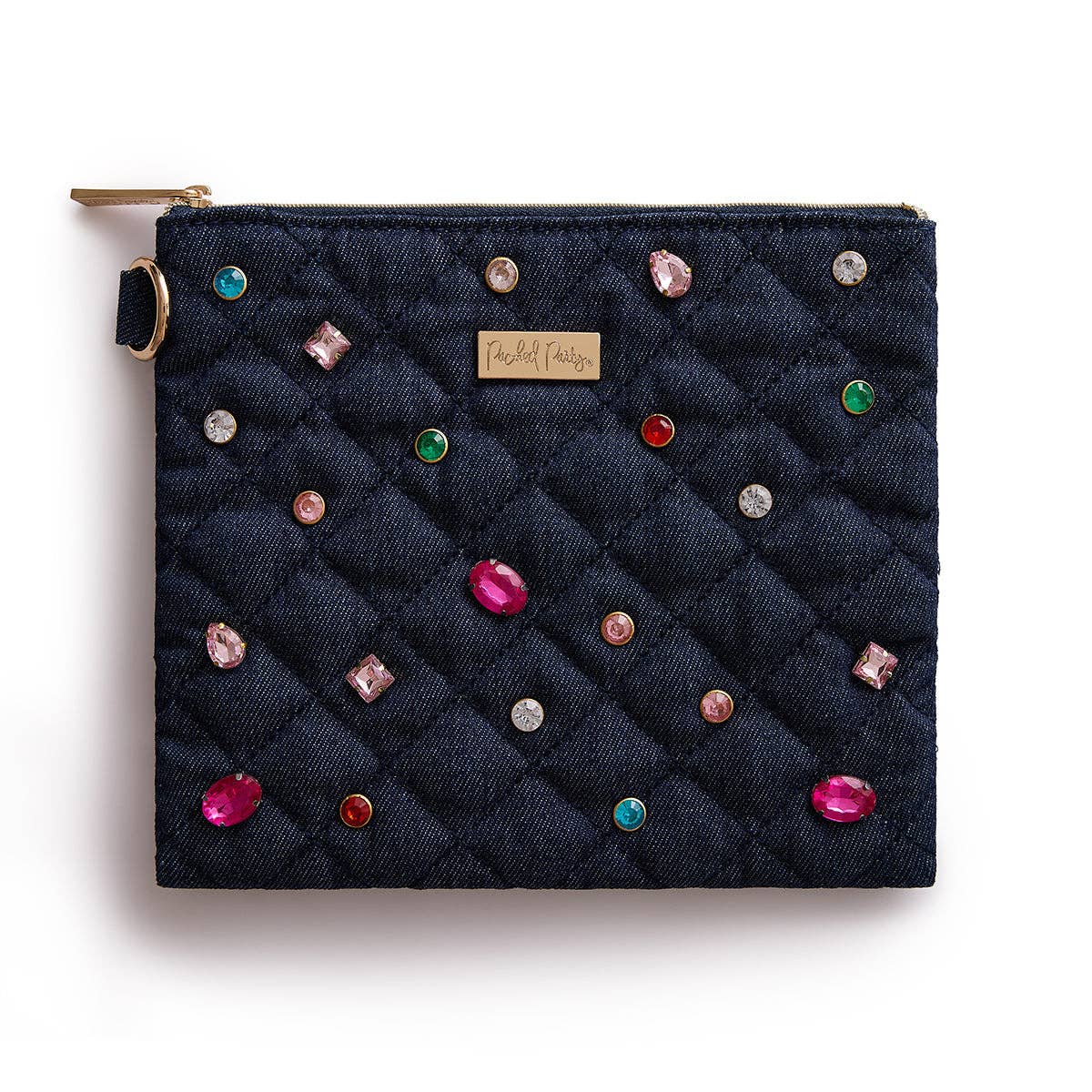 Denim & Gems Quilted Everything Pouch