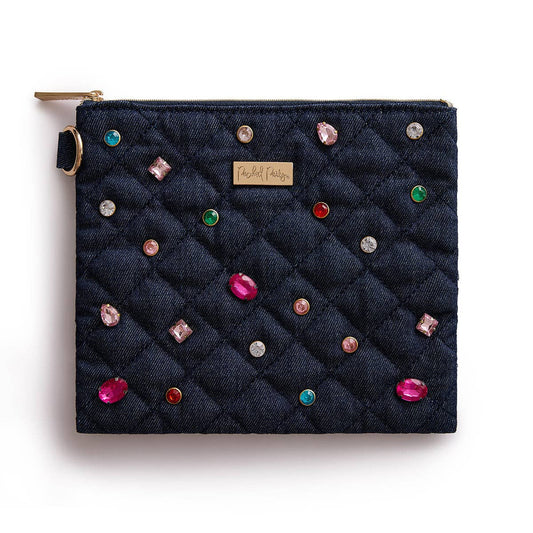 Denim & Gems Quilted Everything Pouch