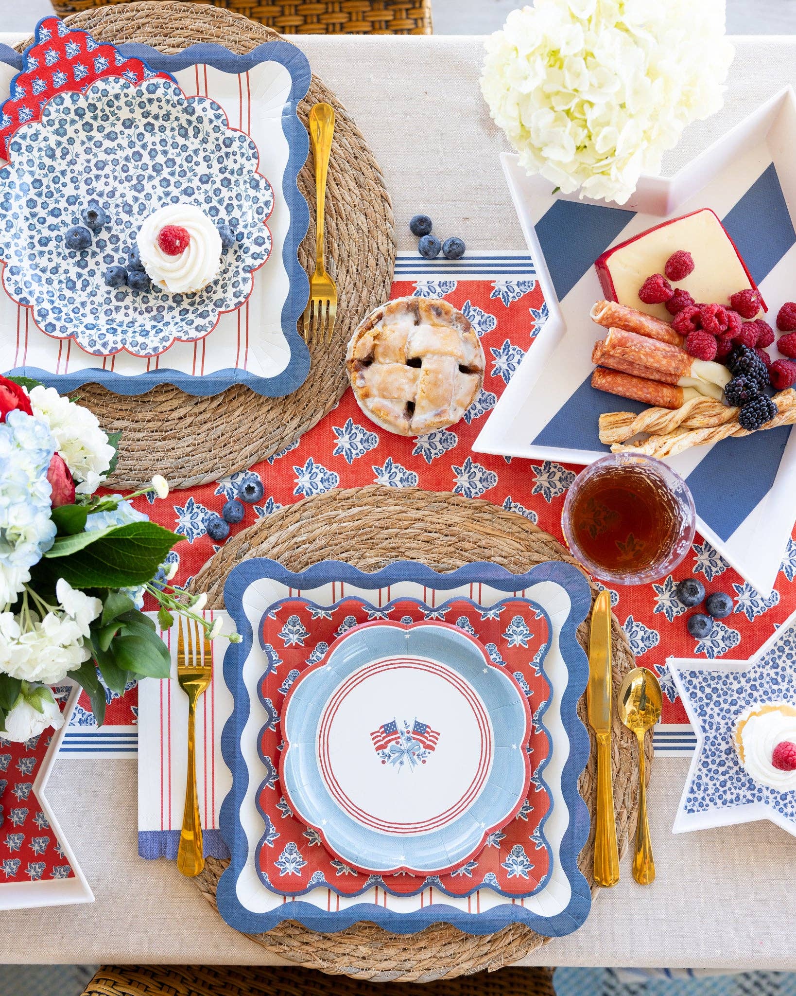 My Mind’s Eye HAM1241 Flag Paper Plate, 8-inch, featuring a patriotic flag design on a round paper plate.