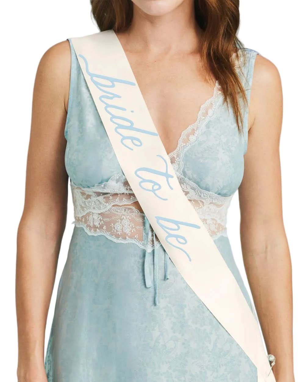 Bride to Be sash by xo, Fetti with white fabric and gold lettering for wedding celebrations.