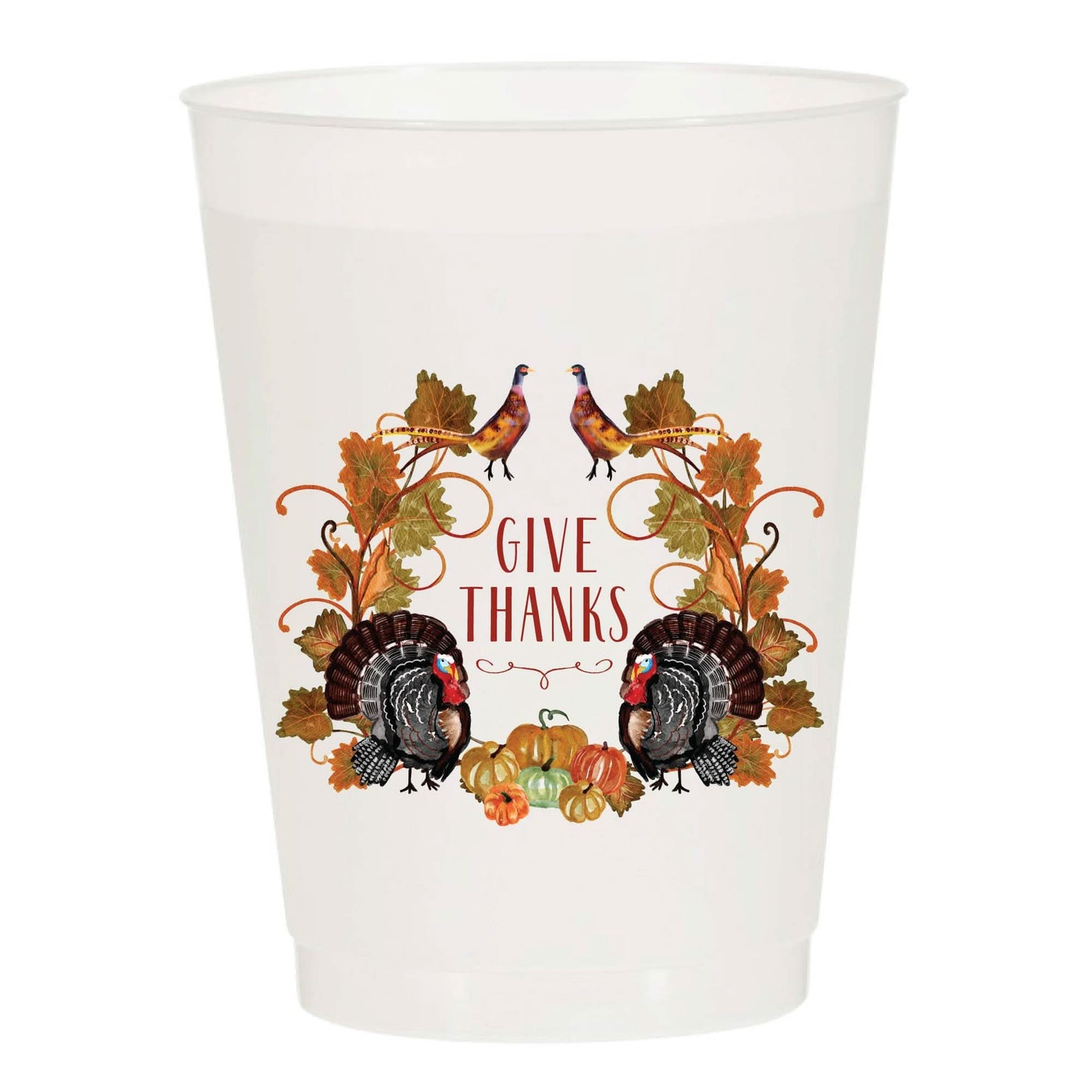 Give Thanks Turkey Crest Frosted Cups | Pack of 6