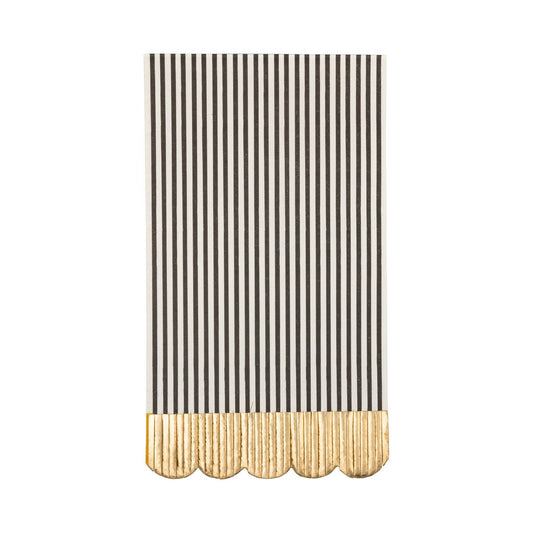 Black & Cream Striped Dinner Napkins | 18 count