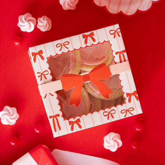 Red and Pink Bows Cookie Box | 6 count