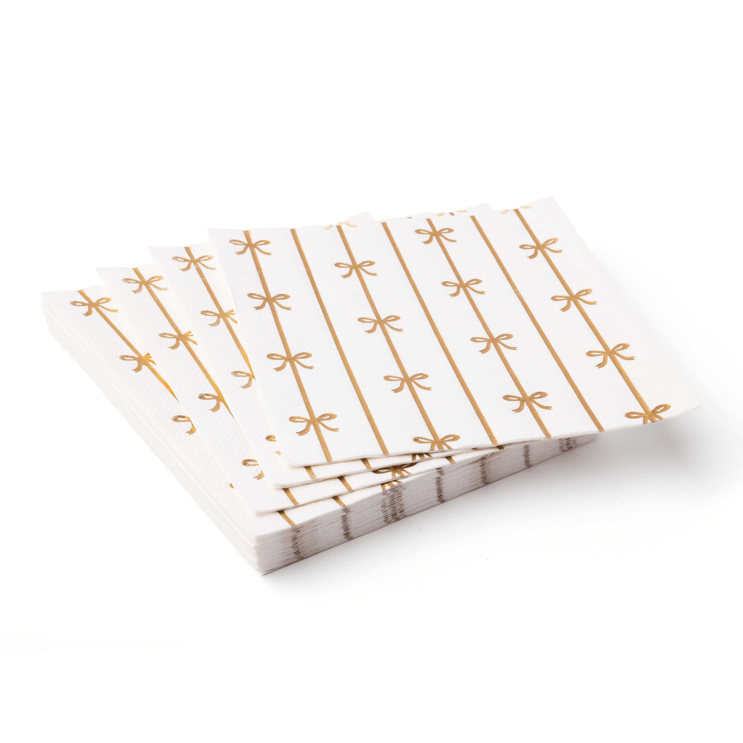 Gold Signature Bow Large Napkins - Thumbnail 2
