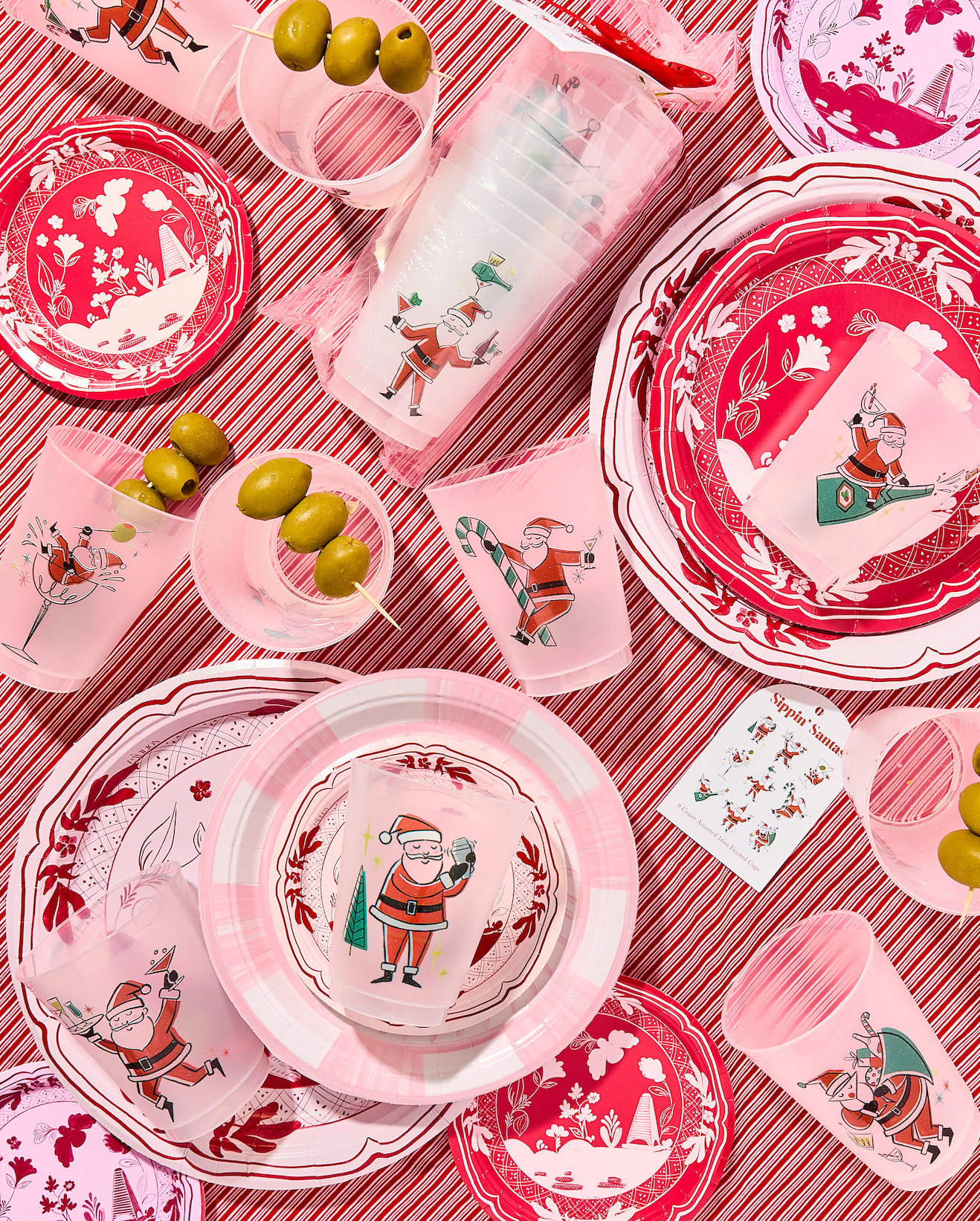 Sippin' Santas Frosted Cups 16oz. | 9 count