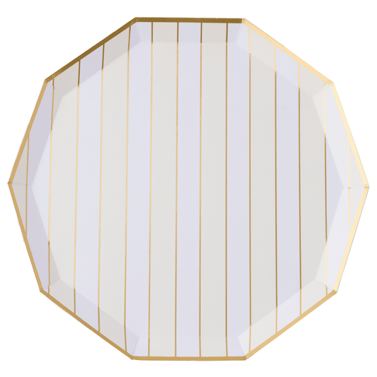 Champagne Fizz Signature Cabana Stripe Plates | 8 count