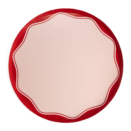 Red Color Block Dinner Paper Plates 10.5'' | 8ct.