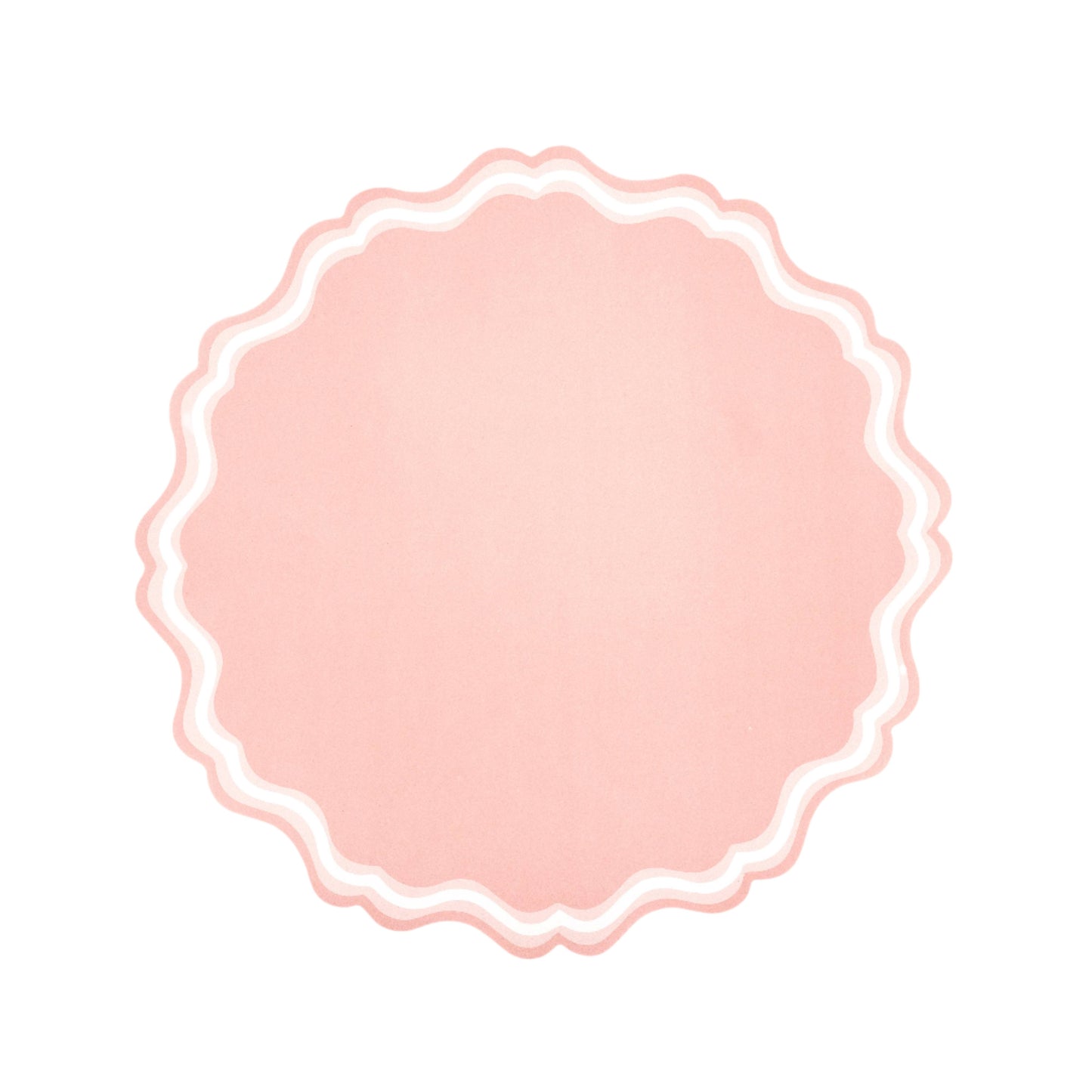 Pink Fancy Scallop Paper Placemats | 12 count