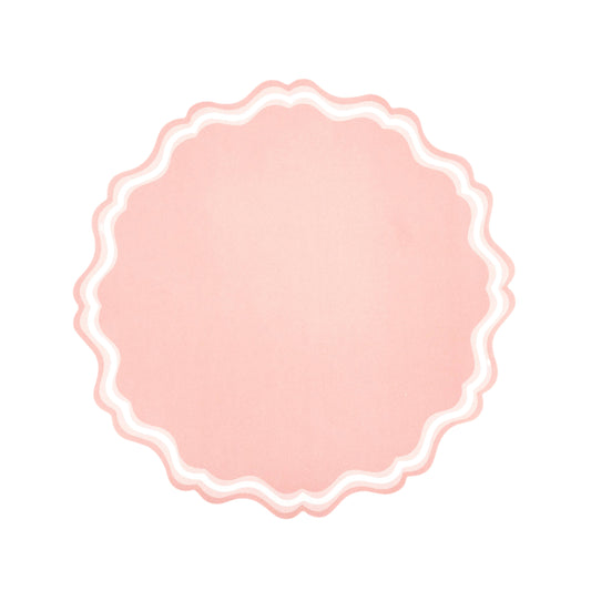 Pink Fancy Scallop Paper Placemats | 12 count