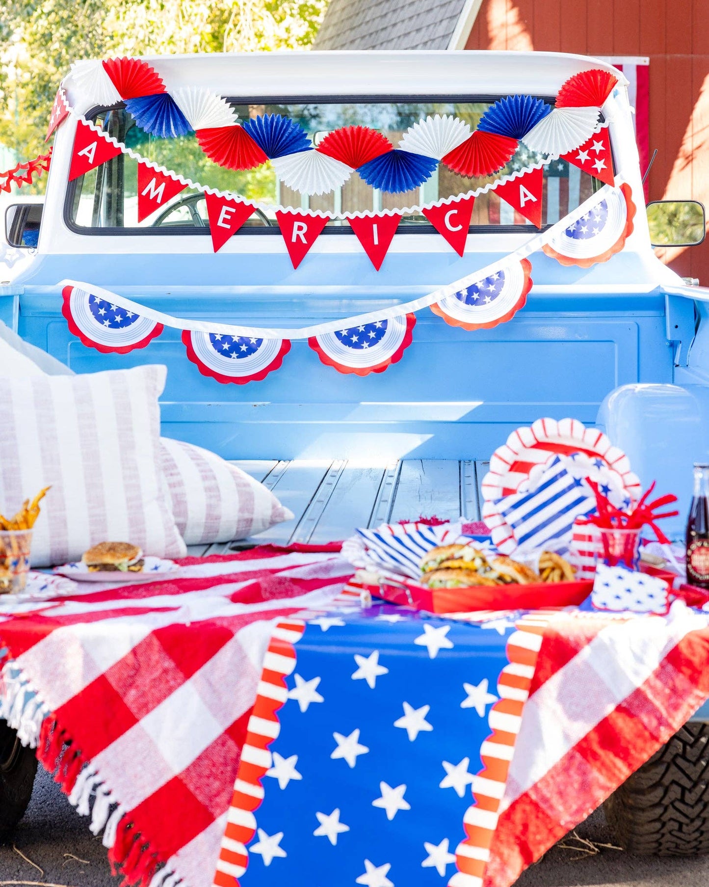 America Felt Pennant Banner by My Mind’s Eye, colorful felt pennants with patriotic USA design, perfect for celebrations and decor.