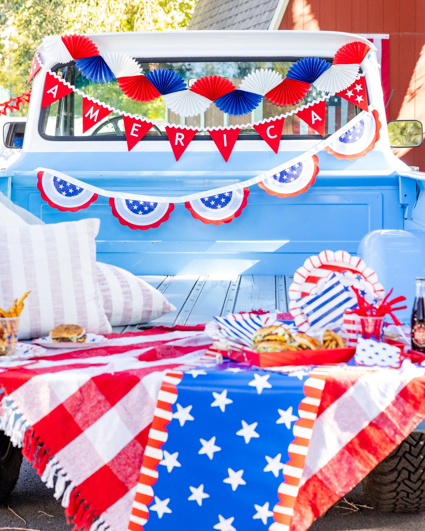 America Felt Pennant Banner by My Mind’s Eye, colorful felt pennants with patriotic USA design, perfect for celebrations and decor.