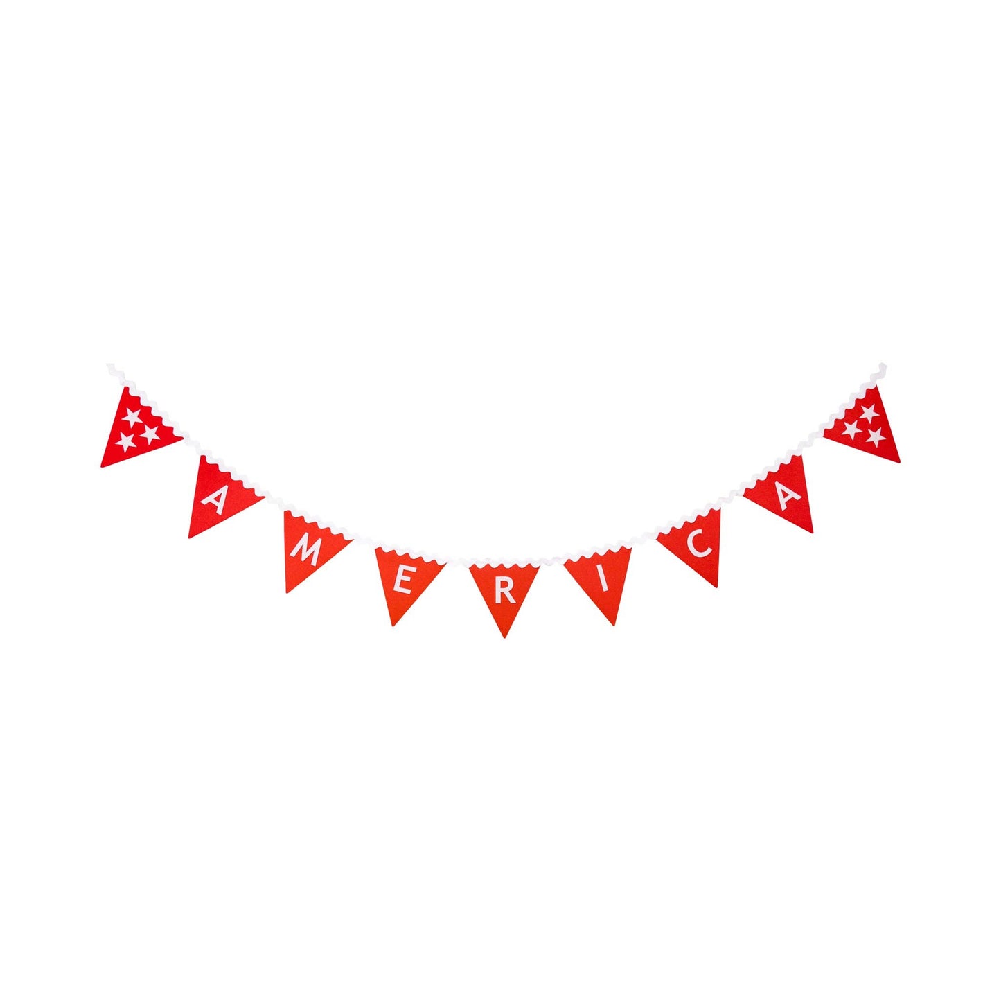 My Mind’s Eye America Felt Pennant Banner with red, white, and blue felt pennants for patriotic decoration.