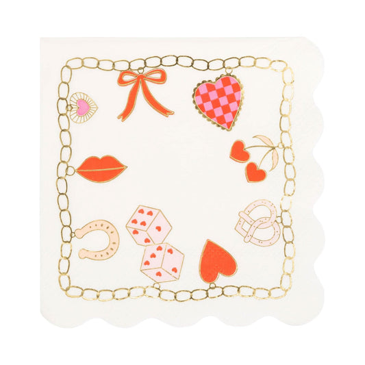 Valentines Charm Cocktail Napkin - 18 Count