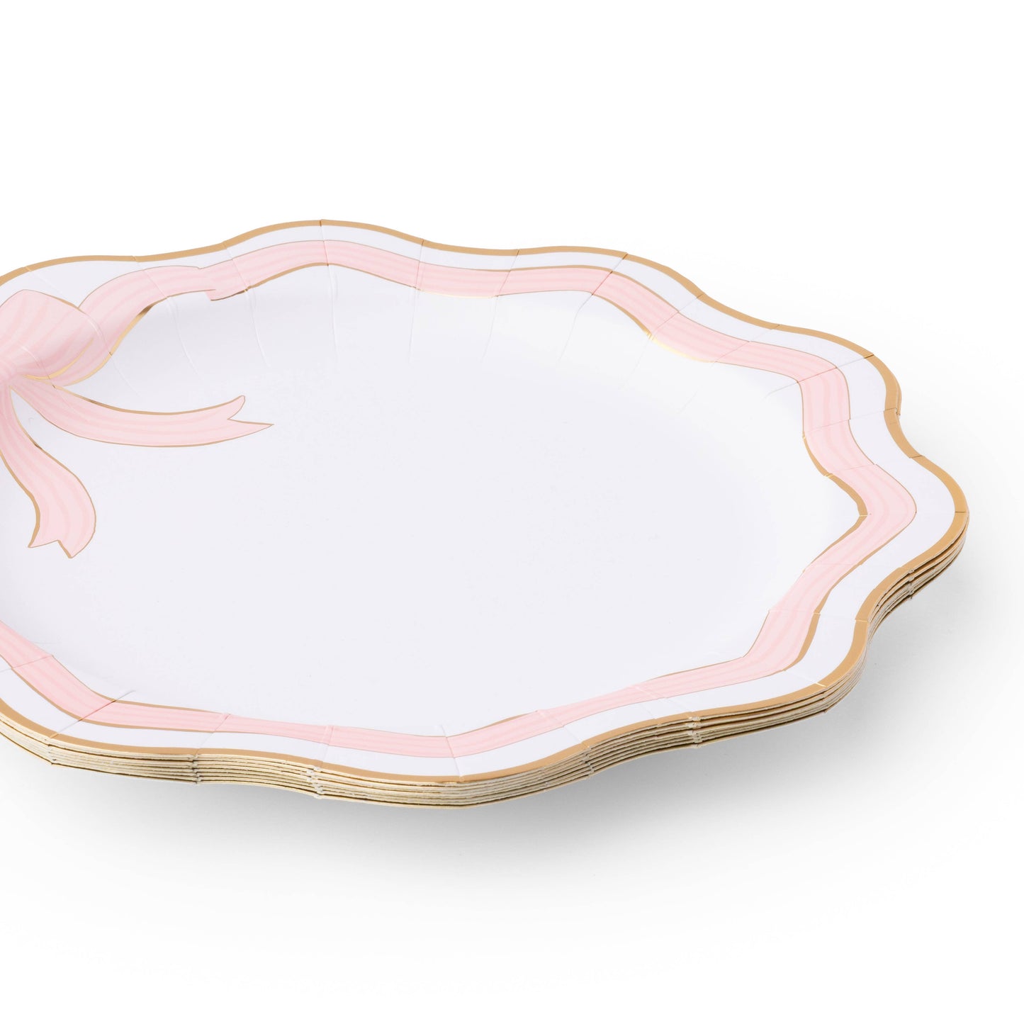 Pink Bow Dinner Plates - 11" | Set of 8 - Porcupine Paper Co.