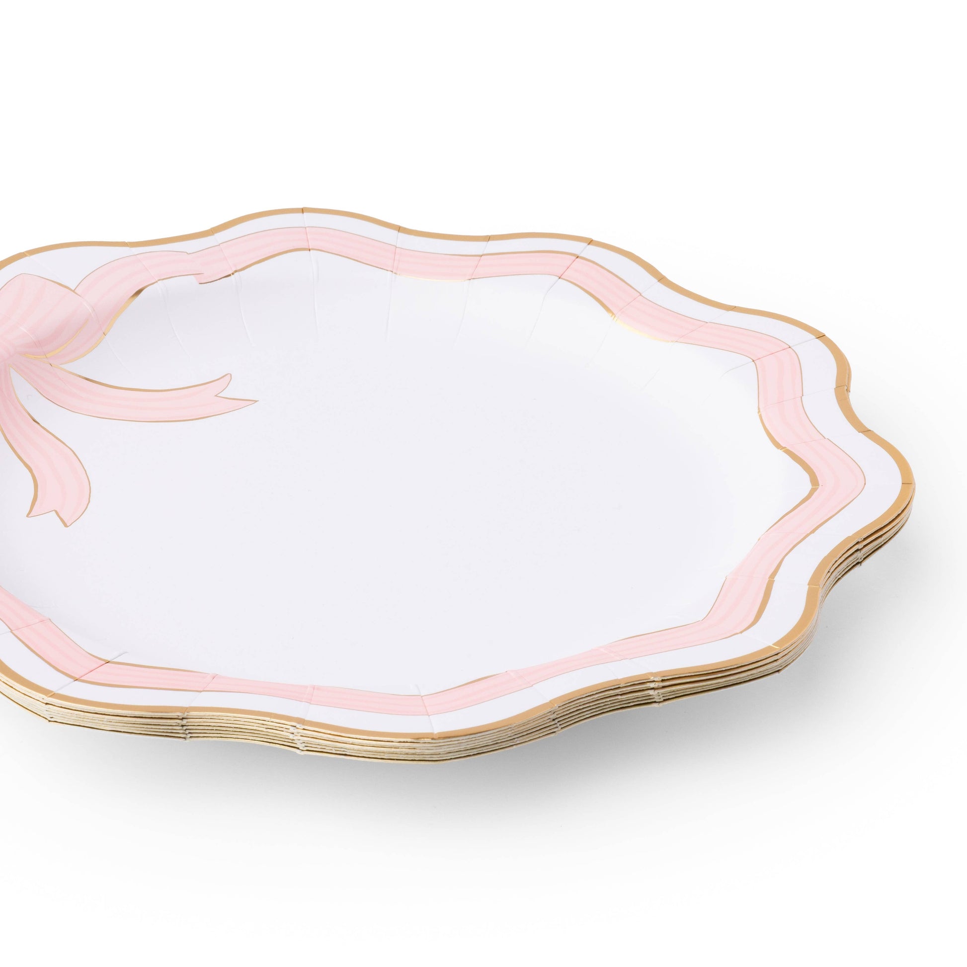 Pink Bow Dinner Plates - 11" | Set of 8 - Porcupine Paper Co.