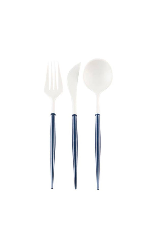 Bella Cutlery White | Navy Handle |  Case of 36