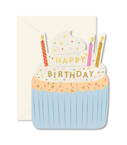 Birthday Cupcake Die-Cut Greeting Card