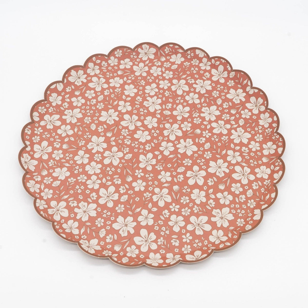 Autumn floral dinner plates by Gatherings by Curated Paperie featuring colorful fall leaf and flower designs on ceramic plates