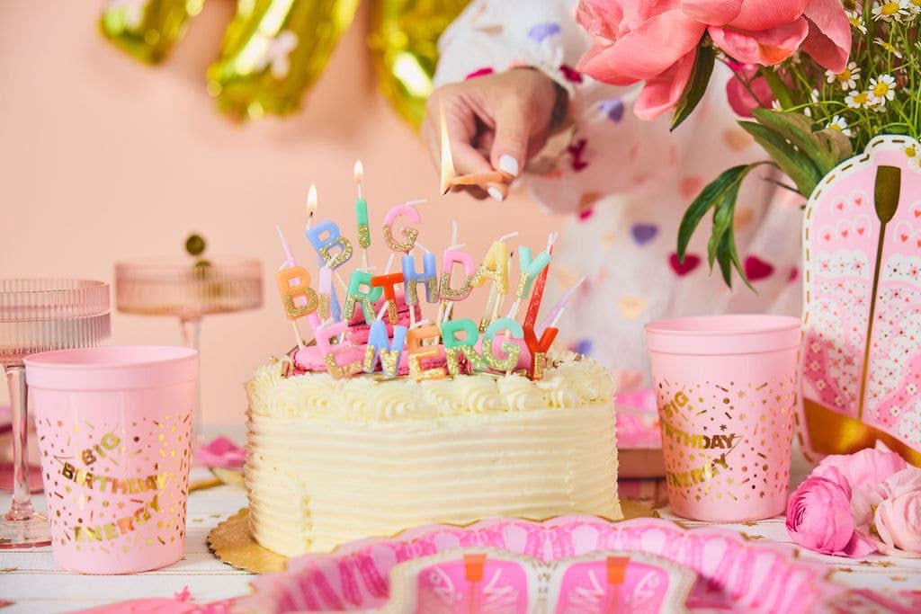 Big Birthday Energy Glitter Birthday Candles Set - Porcupine Paper Co.