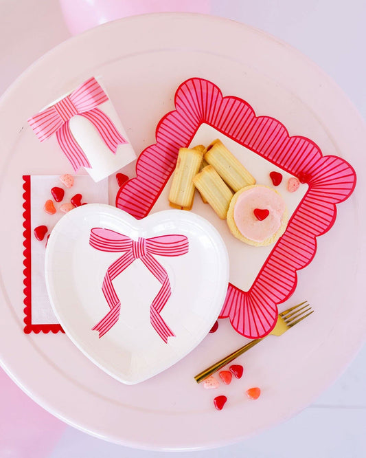 Ripple Edge Valentine Dinner Napkin | 24 Count