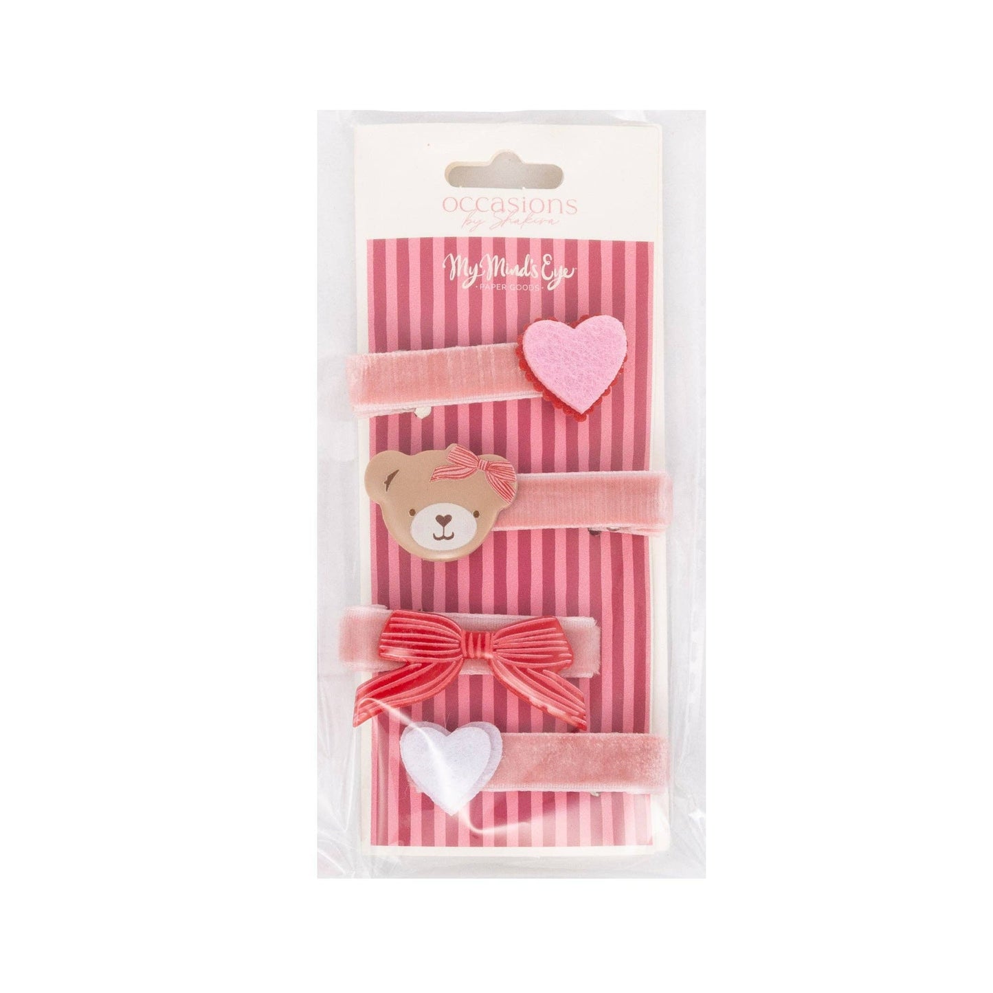 Beary Loved Valentine Hair Clips | Pack of 4
