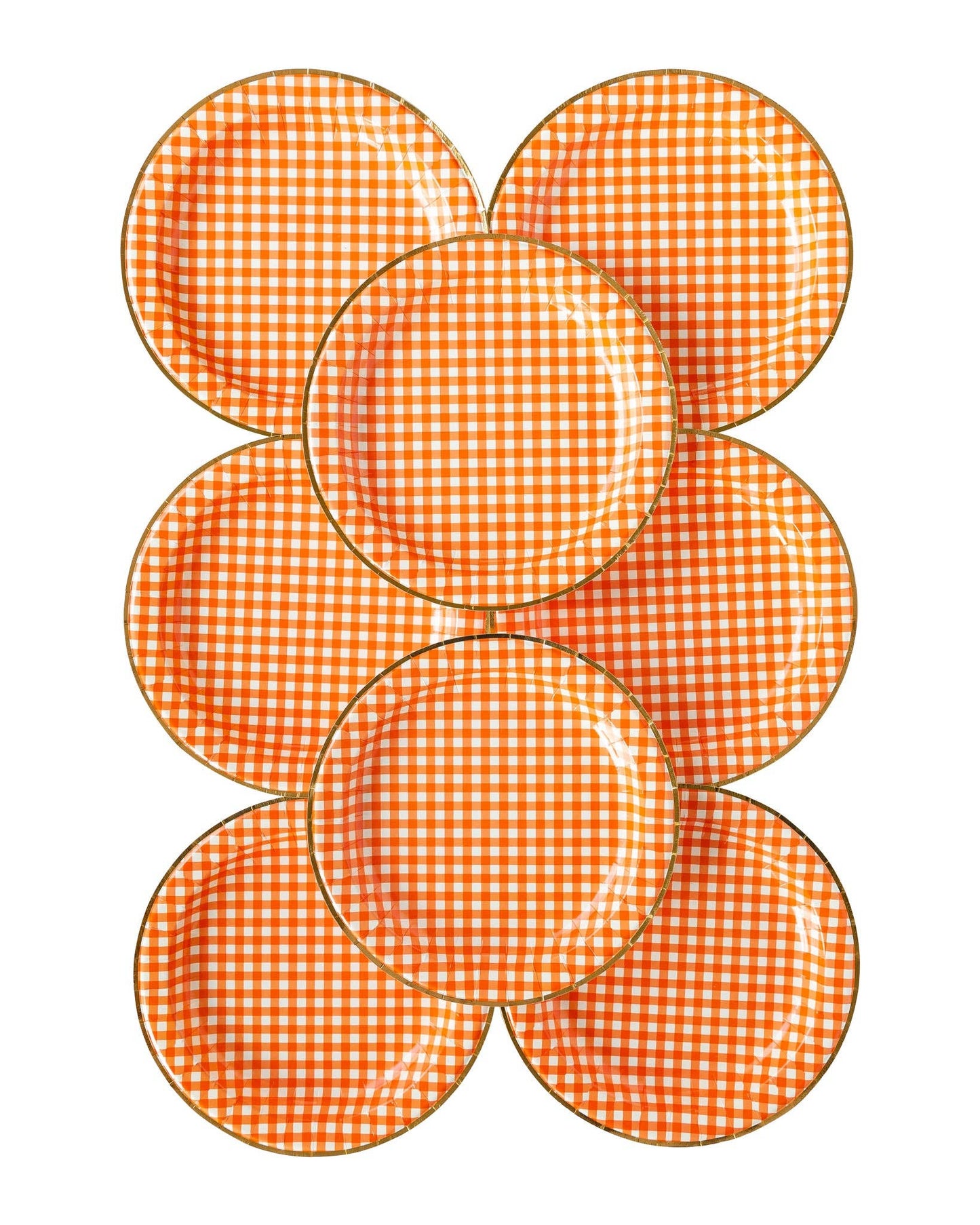 Harvest Orange Gingham Check 11" Plates | Pack of 8