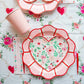 Pink & Red Floral Heart Dessert Plates - 8" | Set of 8 - Porcupine Paper Co.
